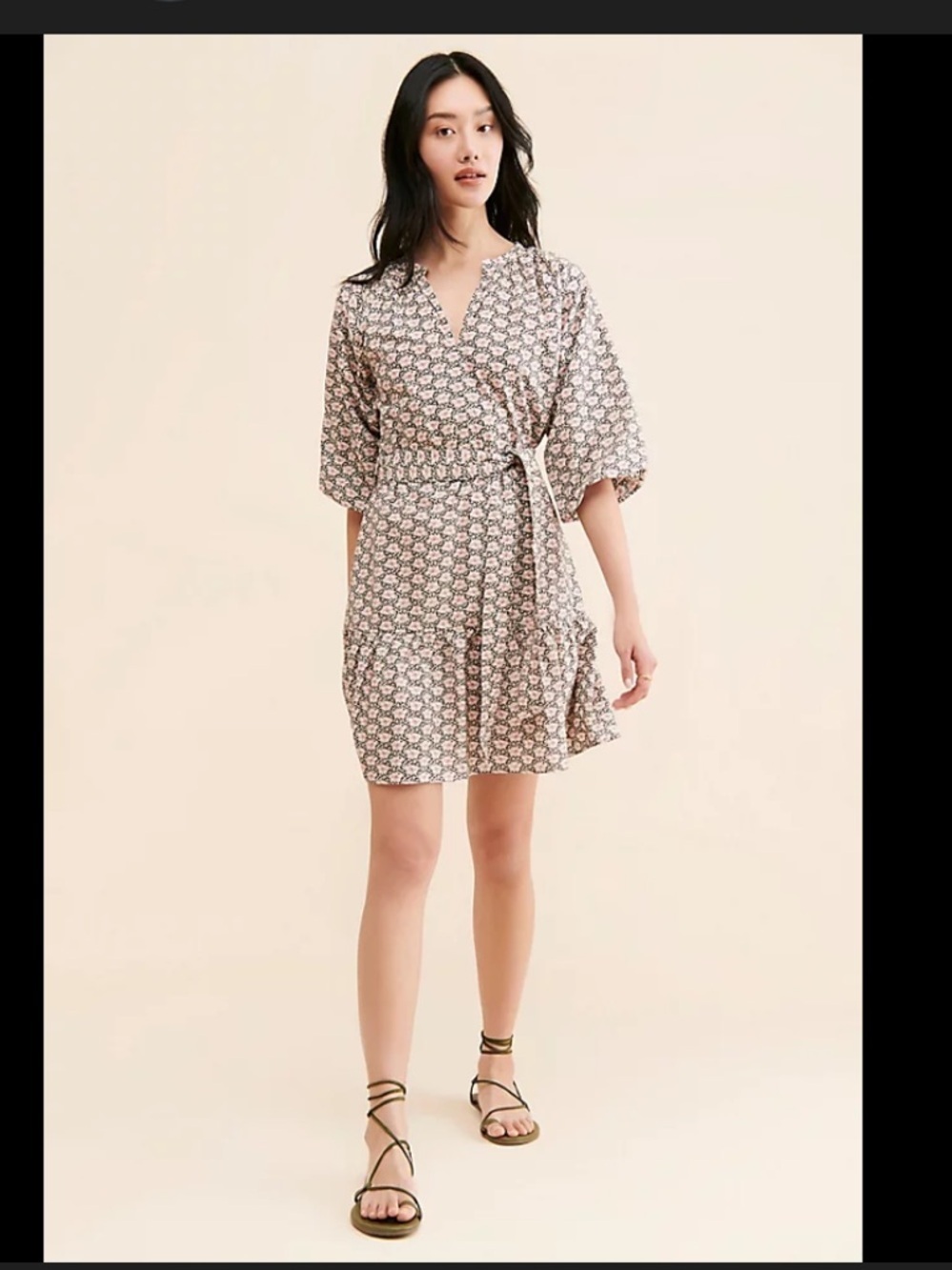 Nwt Bishop + Young Lana Bubble Sleeve Mini dress floral $150 L spring party boho